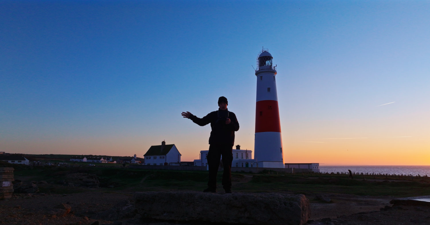 Nick Stubbs at Portland Bill for Drone Shoot in Dorset